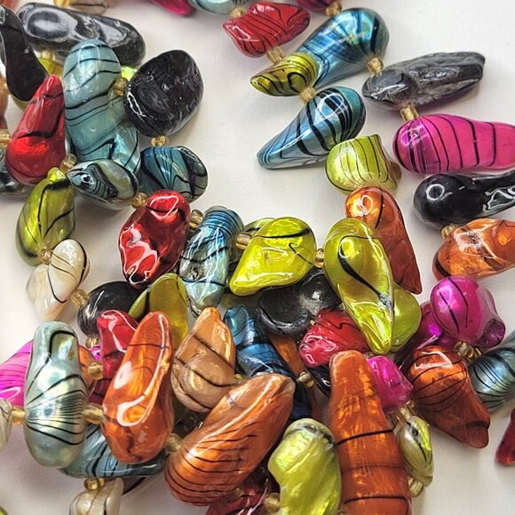 Colourful Shell Necklace Colourful Beaded Long Necklace - Picture 6 of 15